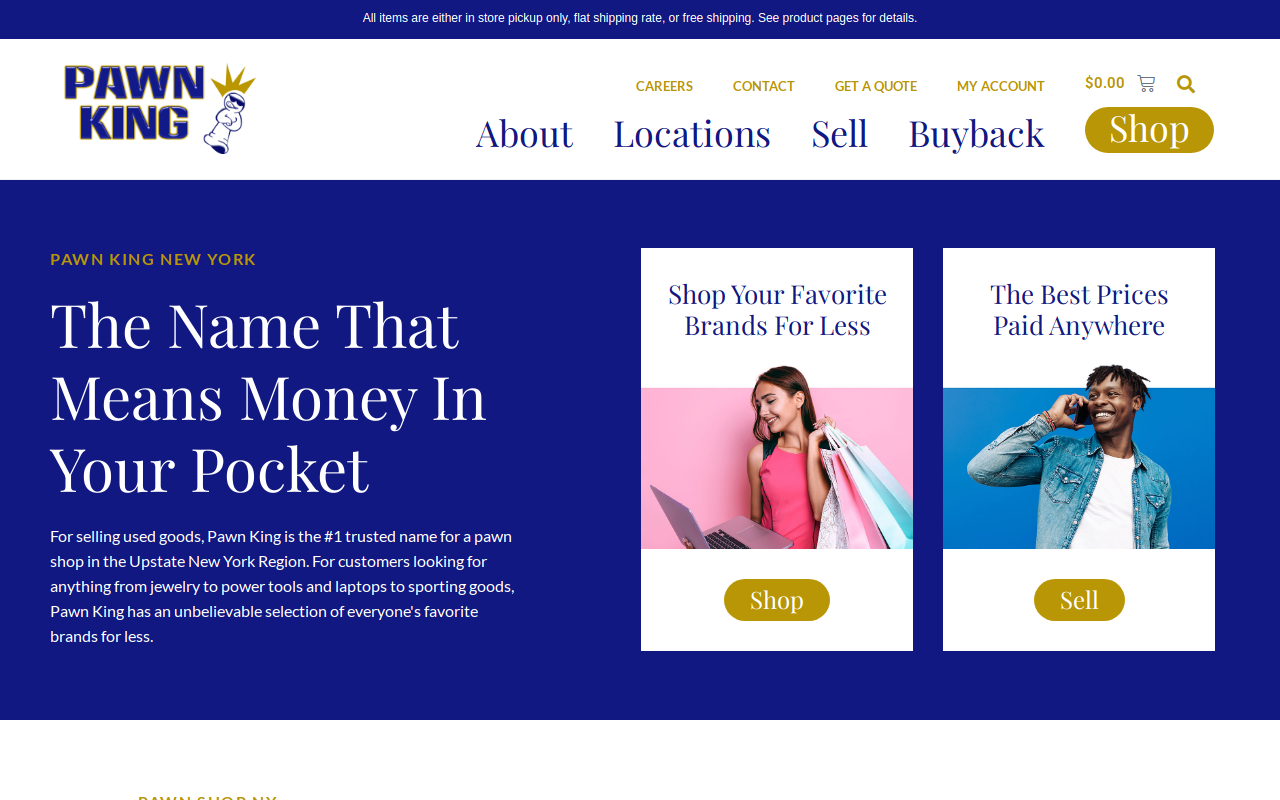 Pawn King website preview