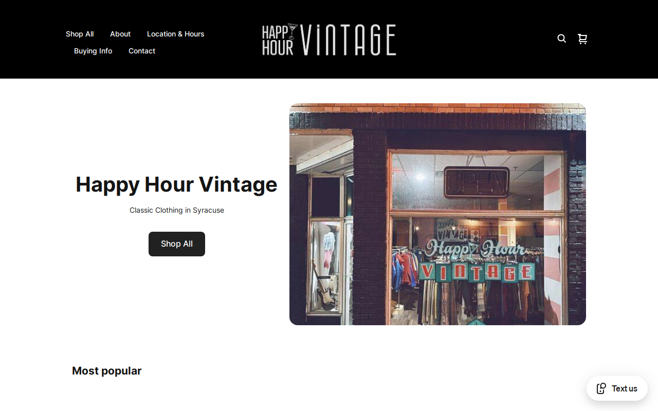 Happy Hour Vintage website preview