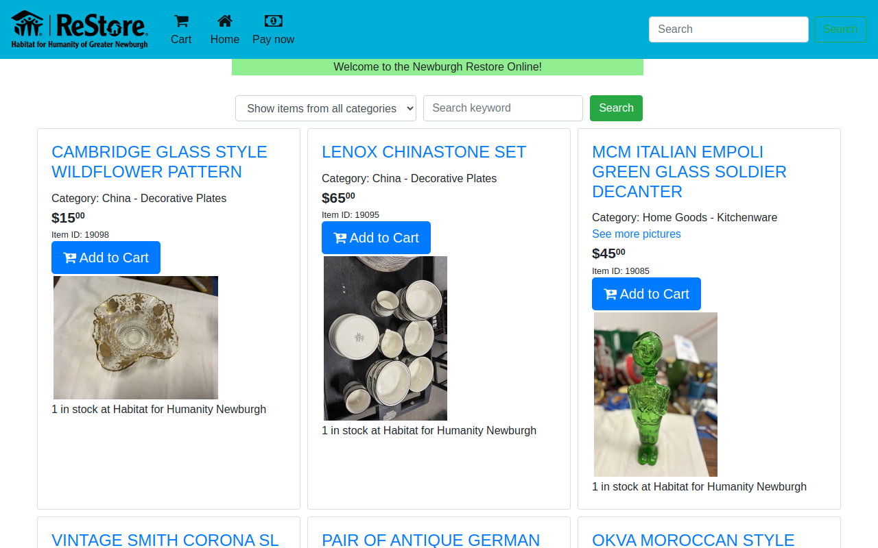 Habitat Newburgh ReStore website preview