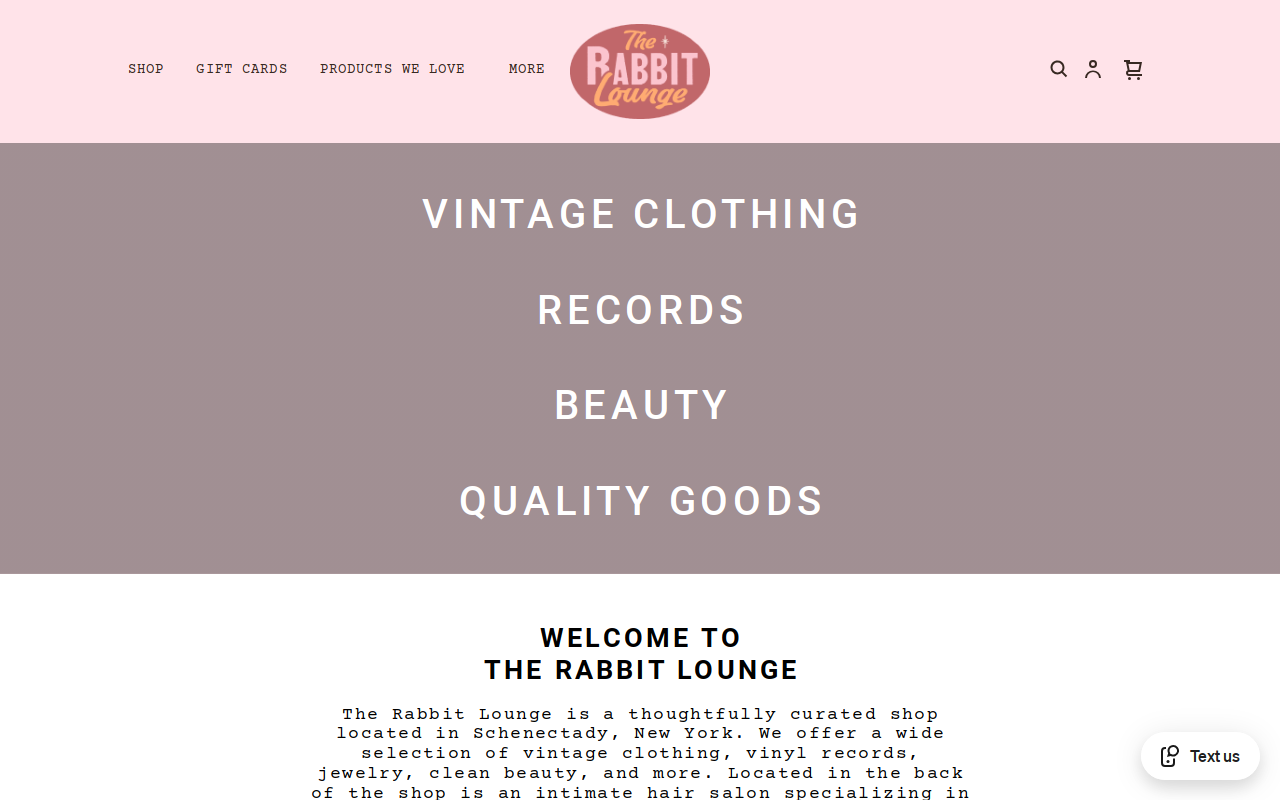 The Rabbit Lounge website preview