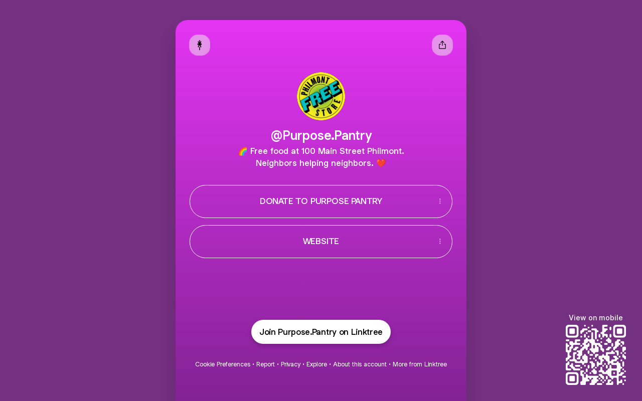 Purpose Pantry - Philmont NY website preview