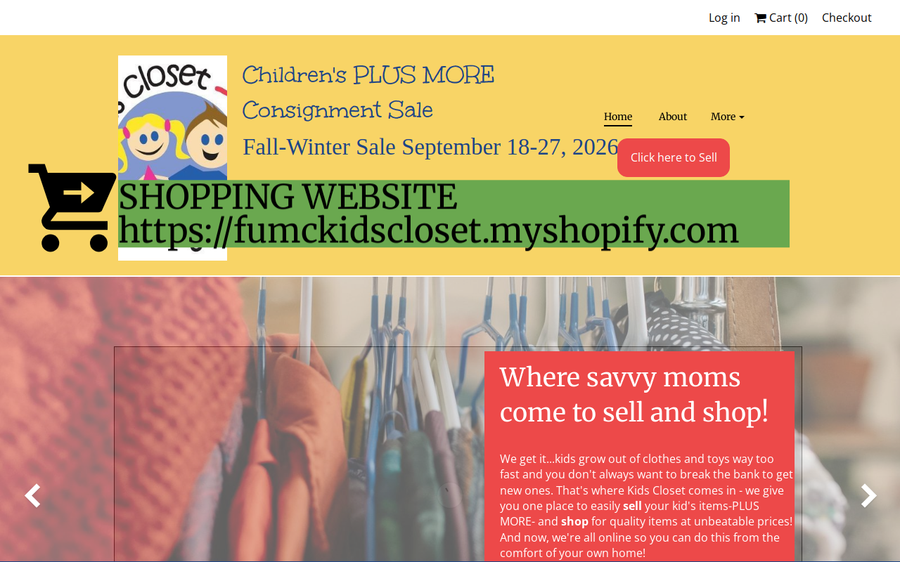 Kids Closet Consignment Sale website preview