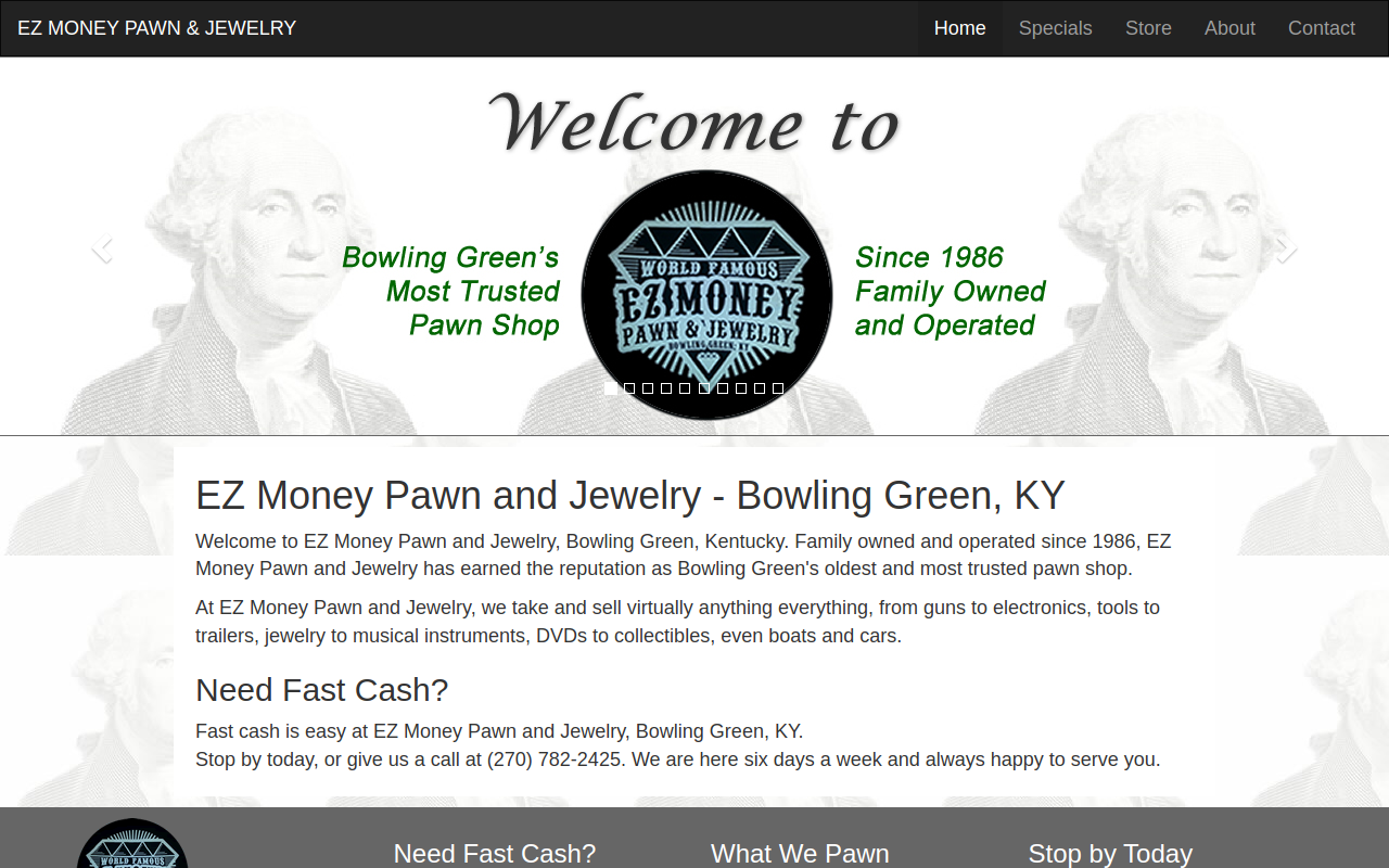 EZ Money Pawn and Jewelry website preview