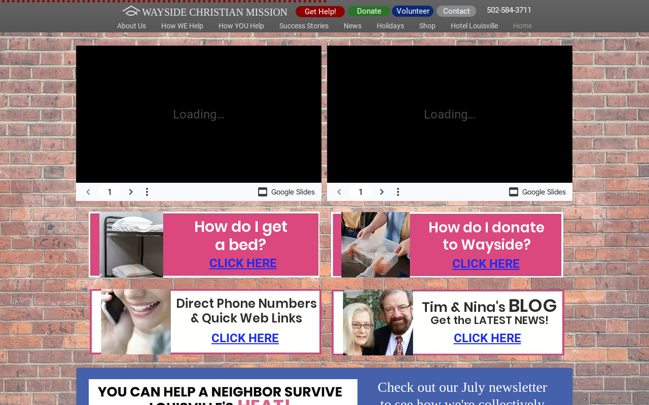 Wayside Christian Mission website preview