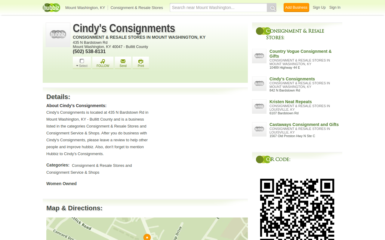 Cindy's Consignments website preview