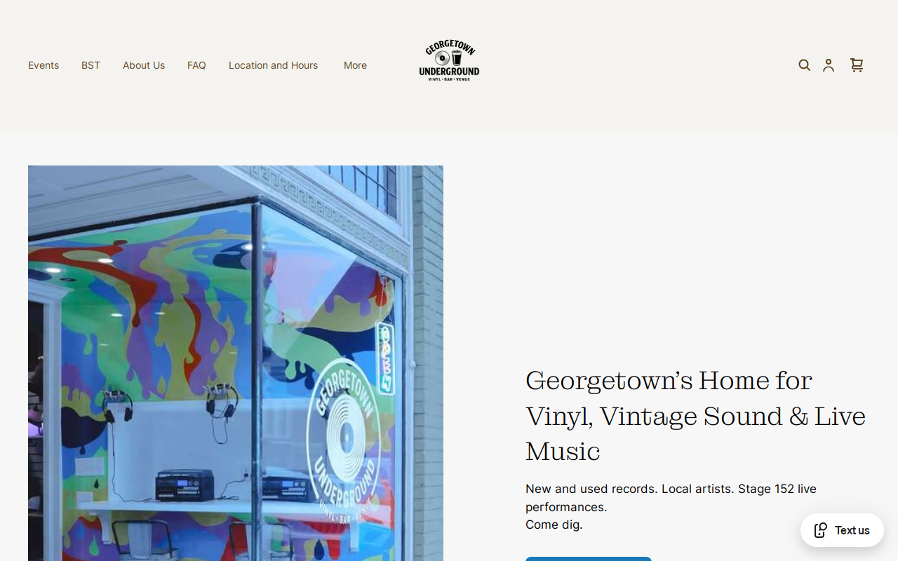 Georgetown Underground website preview