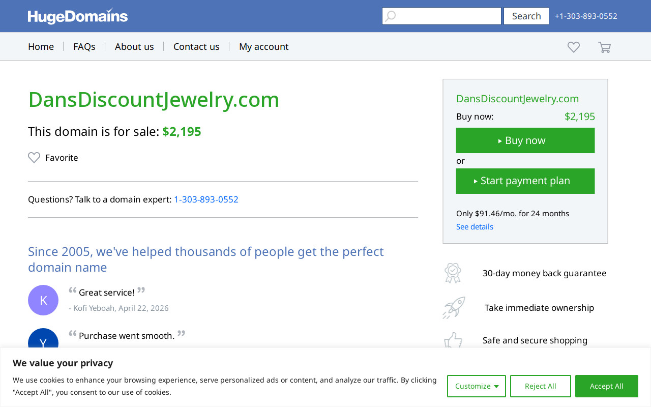Dan's Discount Jewelry and Pawn website preview