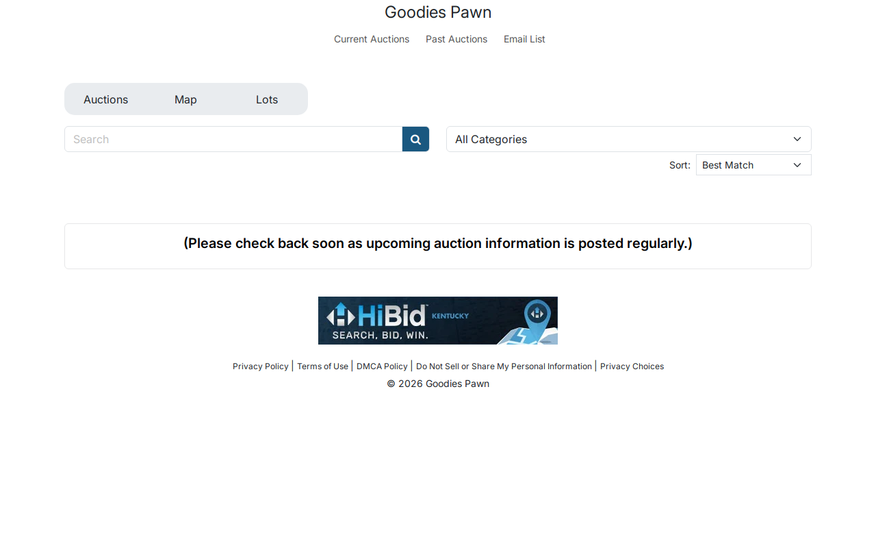 Goodie's Pawn website preview