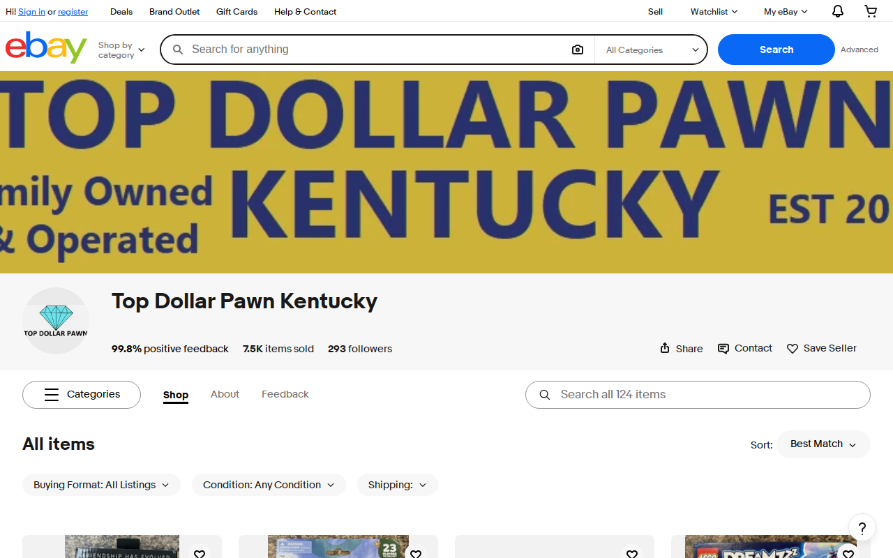 Top Dollar Pawn LLC website preview