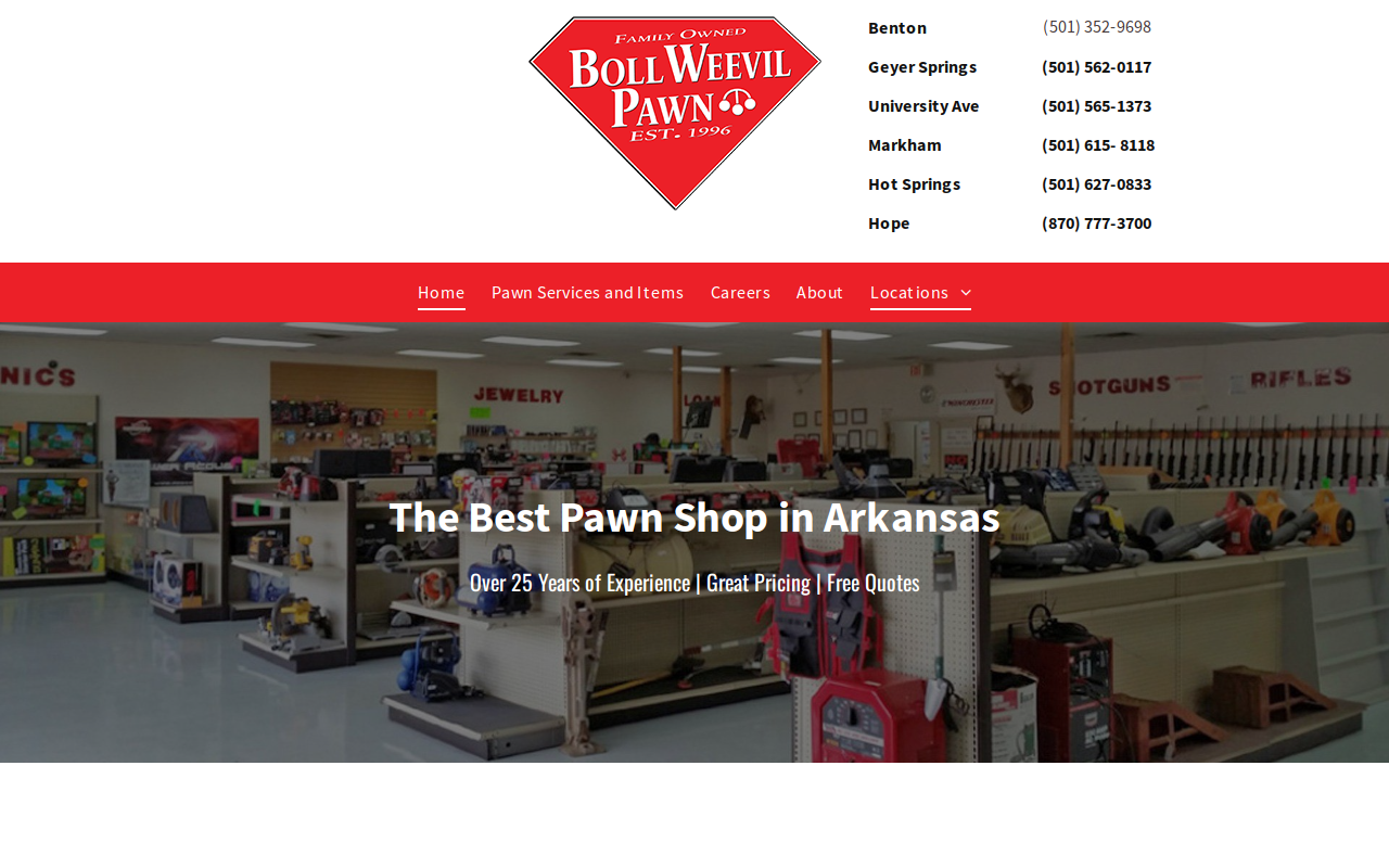 Boll Weevil Pawn and Superstore website preview