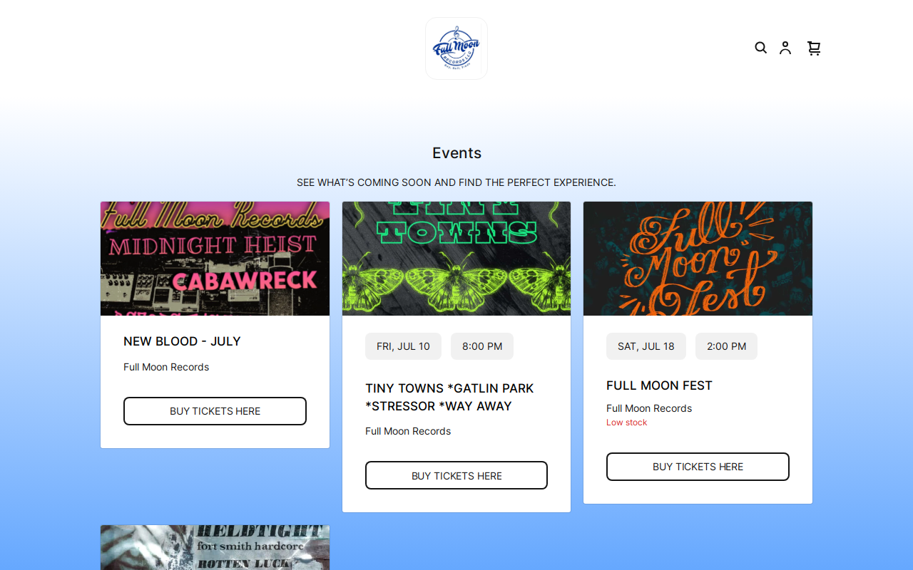 Full Moon Records website preview
