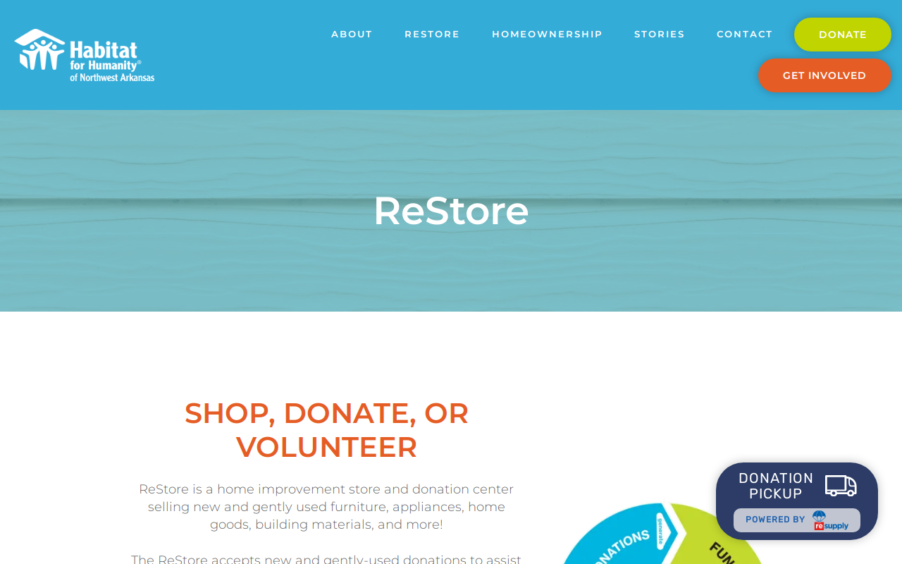 Habitat For Humanity ReStore website preview