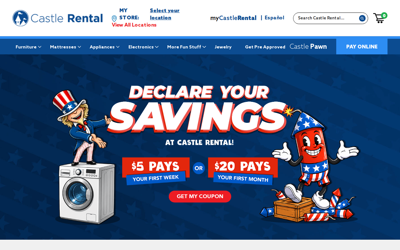 Castle Rental and Private Pawn website preview