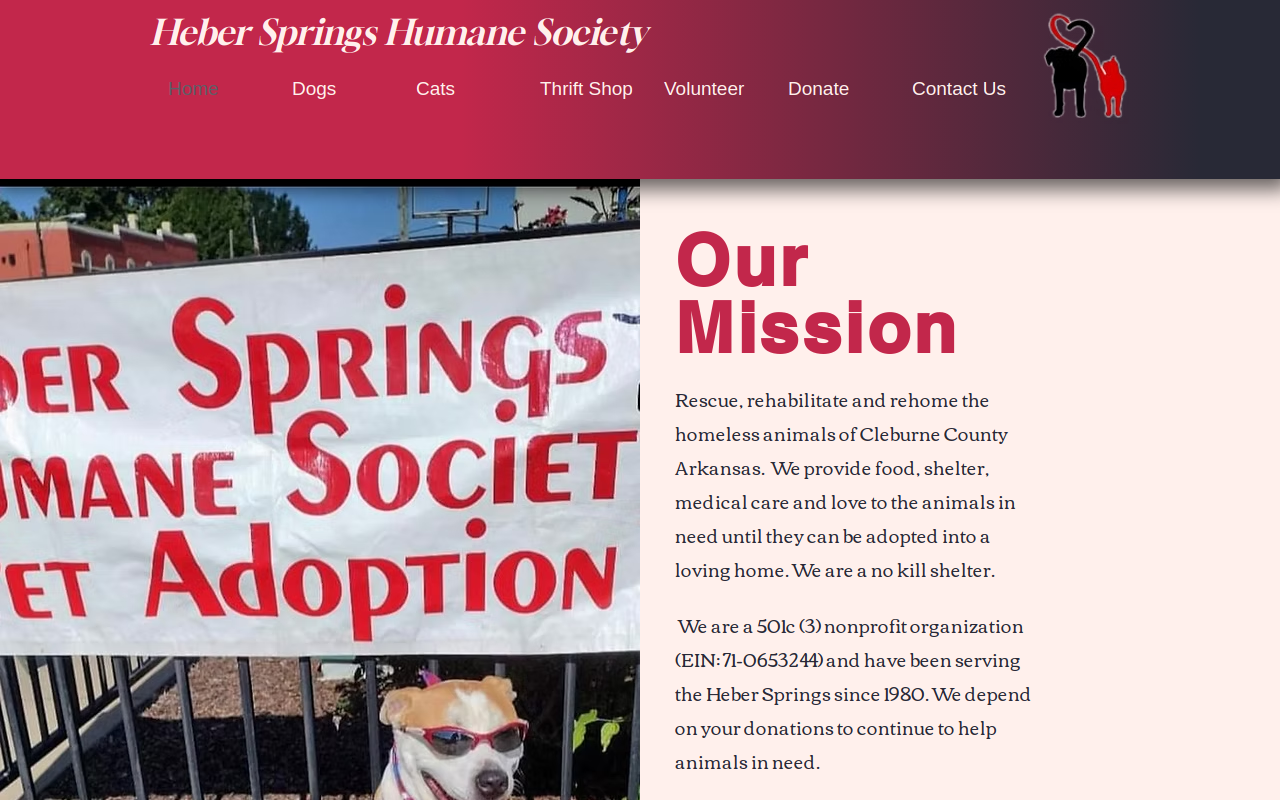 Humane Society Thrift Shop website preview
