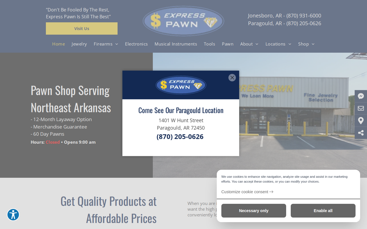 Pawn Express website preview