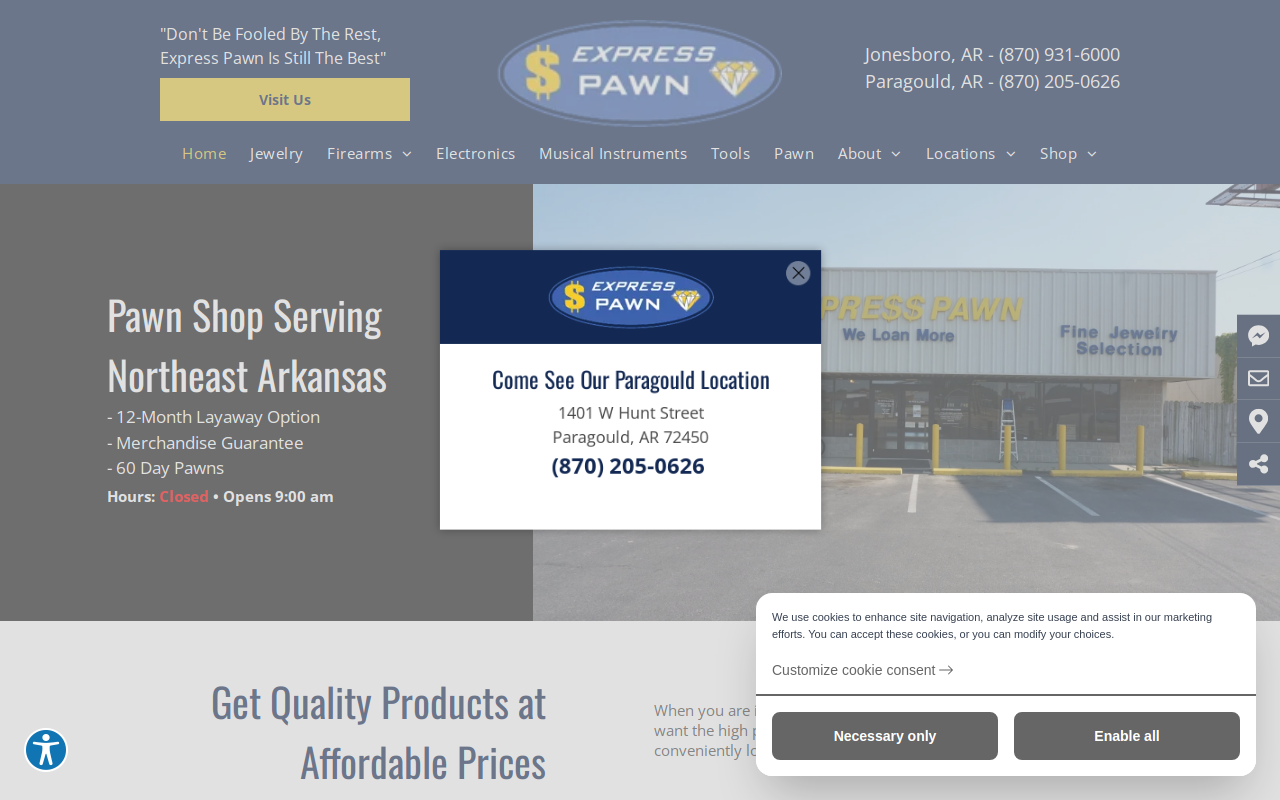 Express Pawn Inc website preview