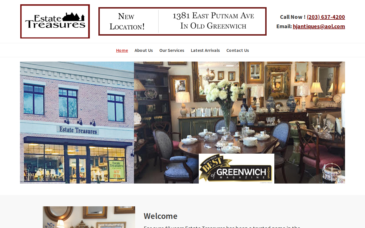Estate Treasures of Greenwich website preview