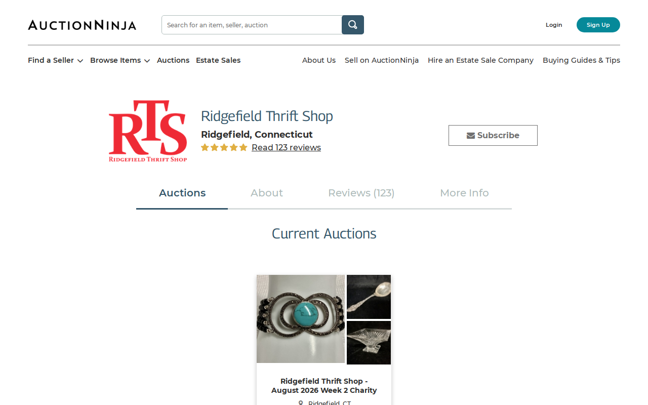 Ridgefield Thrift Shop website preview