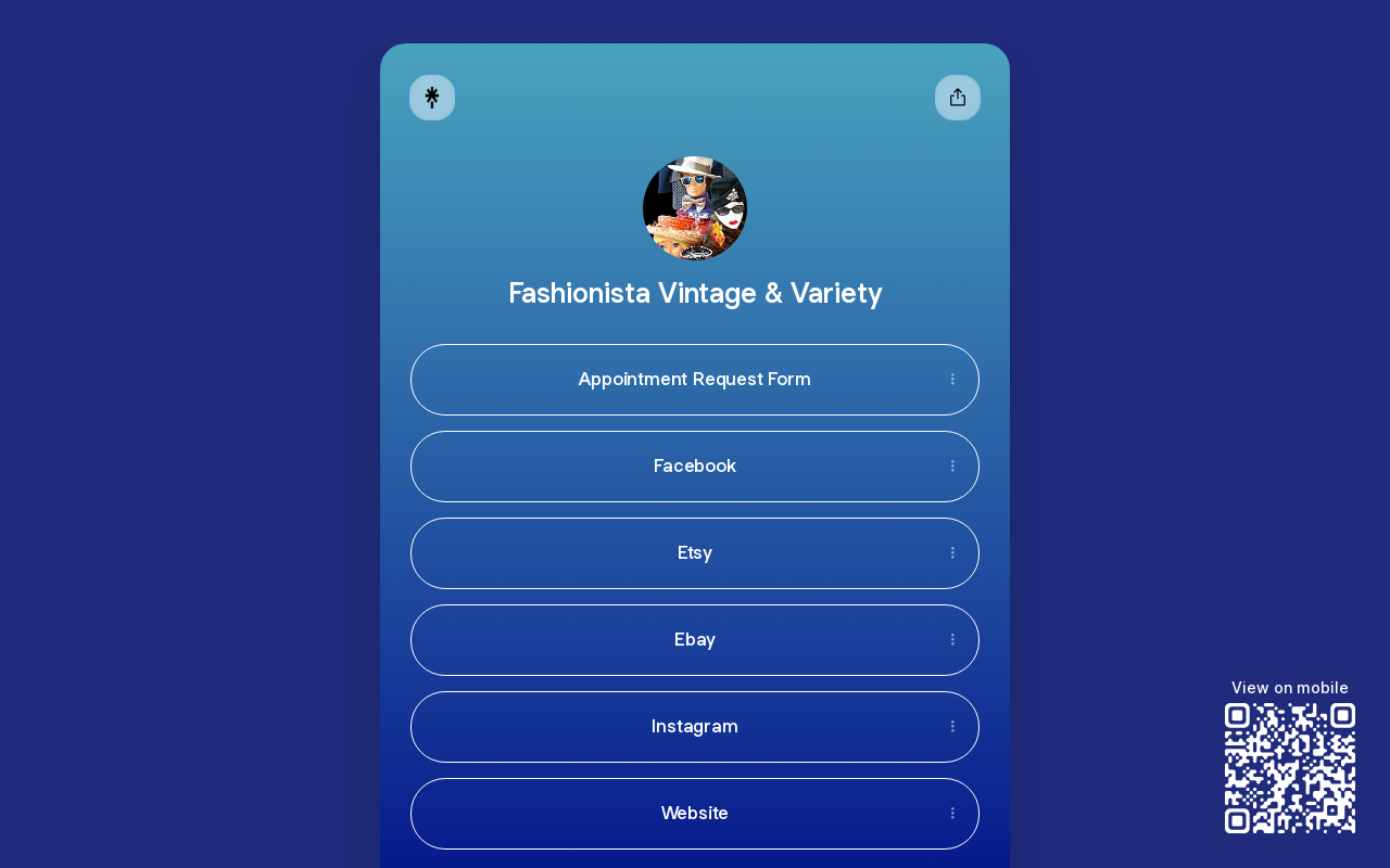 Fashionista Vintage & Variety website preview