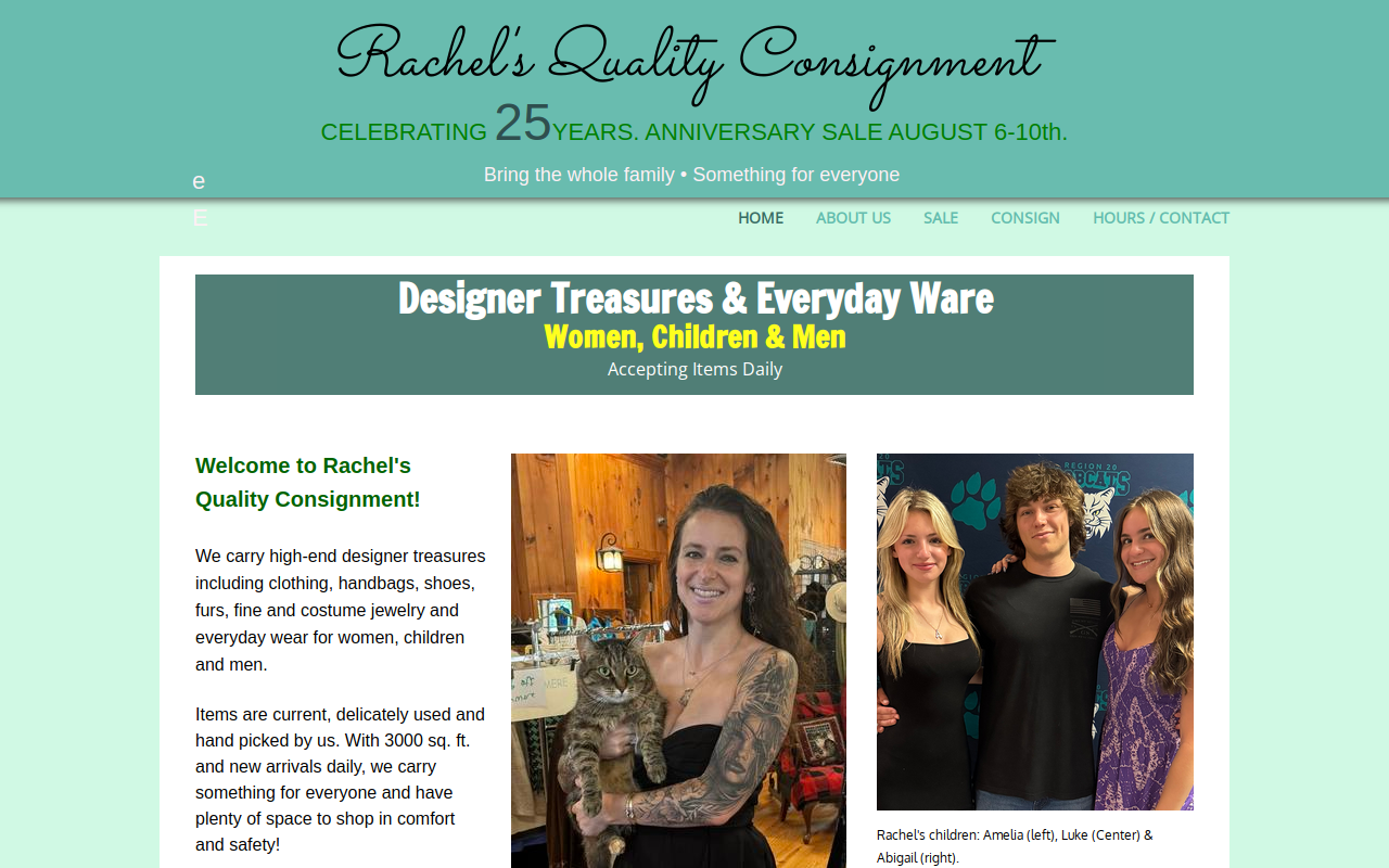 Rachel's Quality Consignment website preview