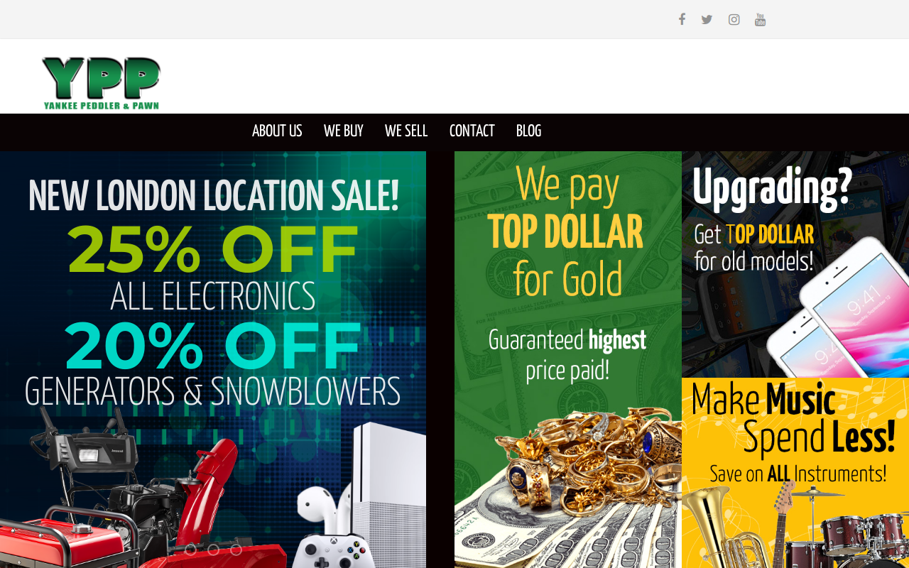 Yankee Peddler & Pawn website preview