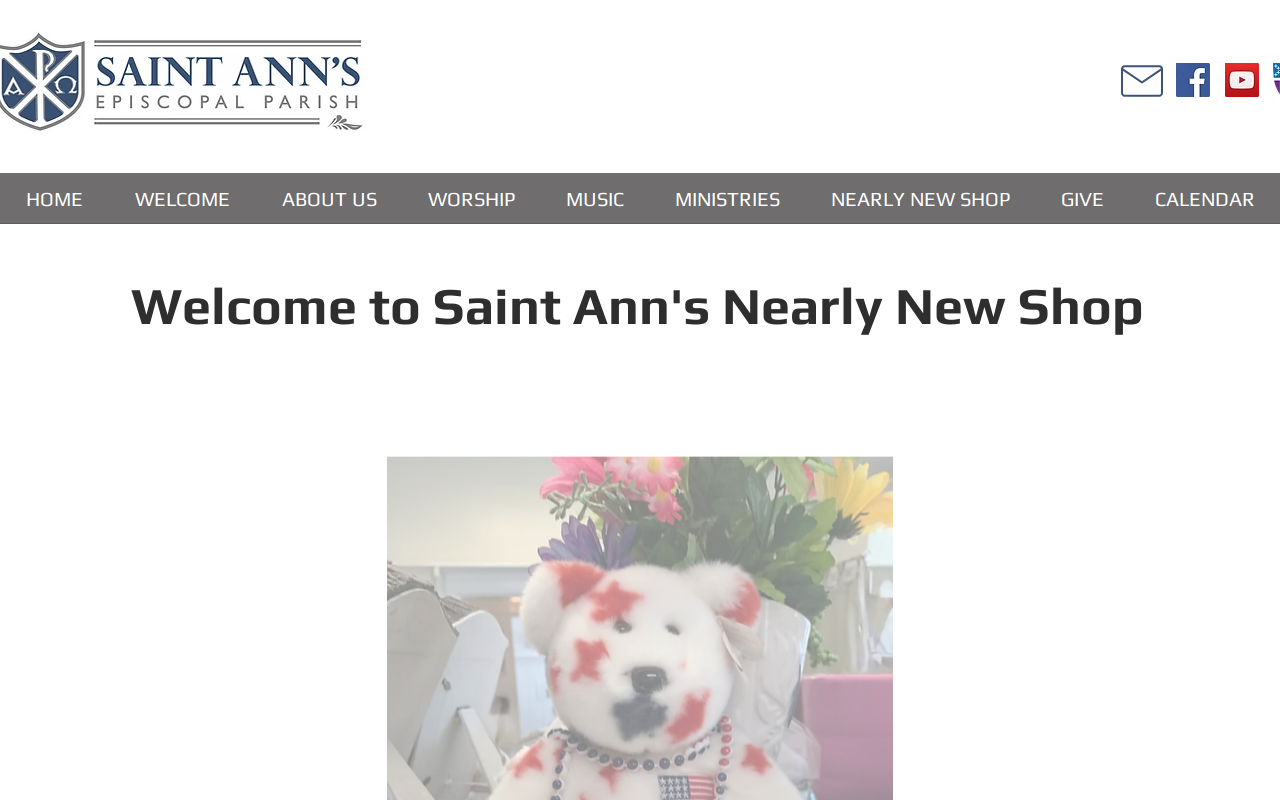 Nearly New Shop website preview