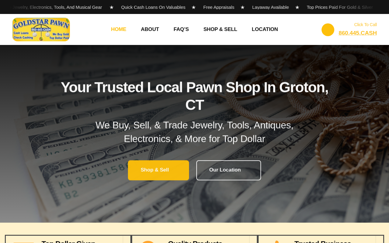 Gold Star Pawn website preview
