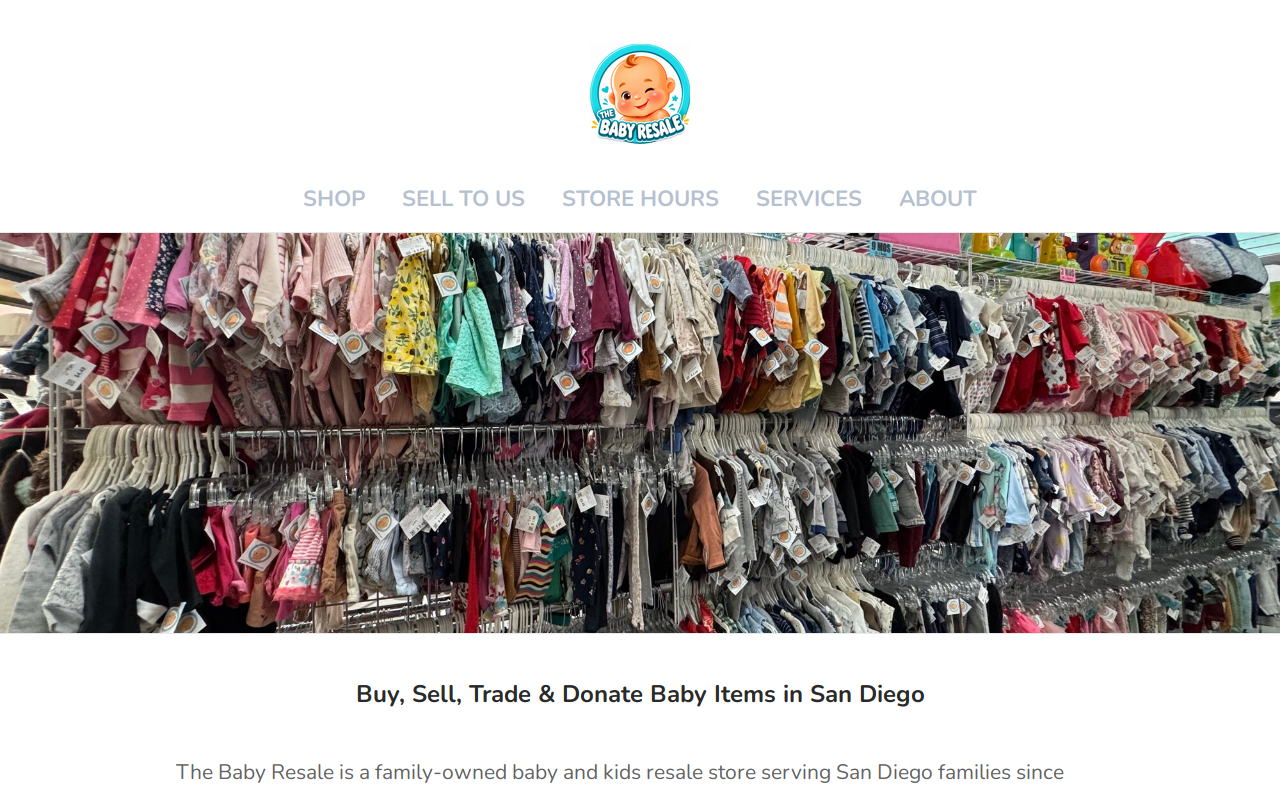 The Baby Resale website preview
