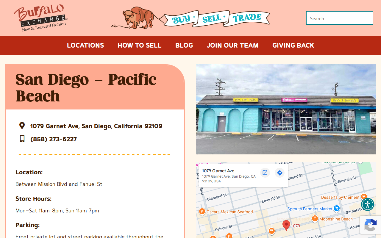 Buffalo Exchange website preview