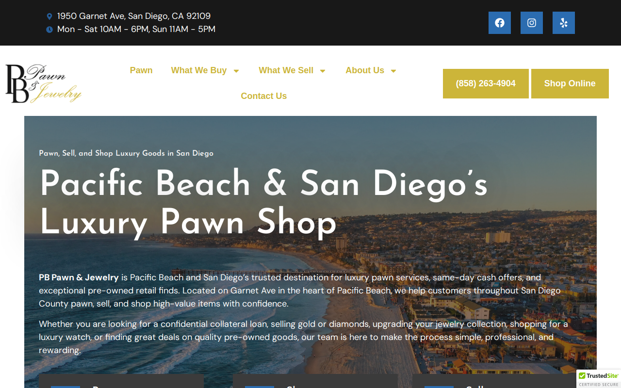 PB Pawn & Jewelry website preview