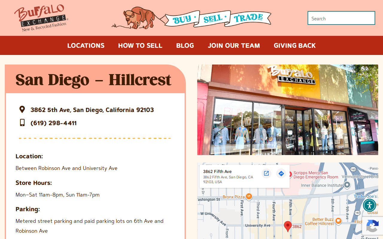 Buffalo Exchange website preview