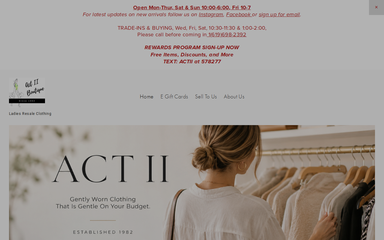 Act II website preview