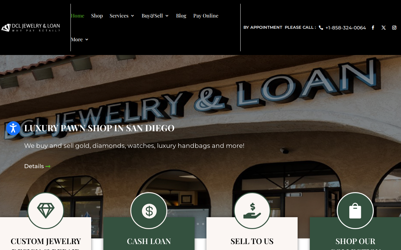 DCL Jewelry & Loan website preview