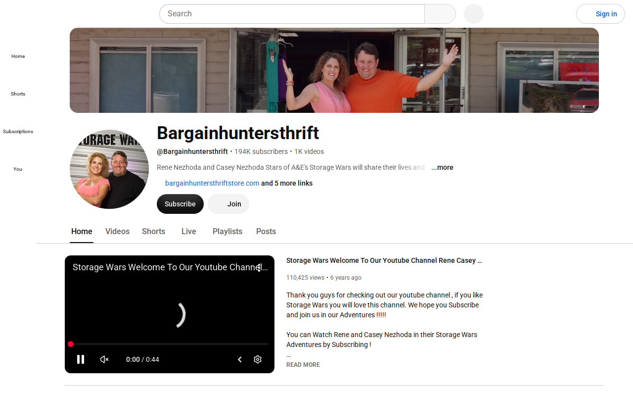 Bargain Hunters Thrift Store website preview