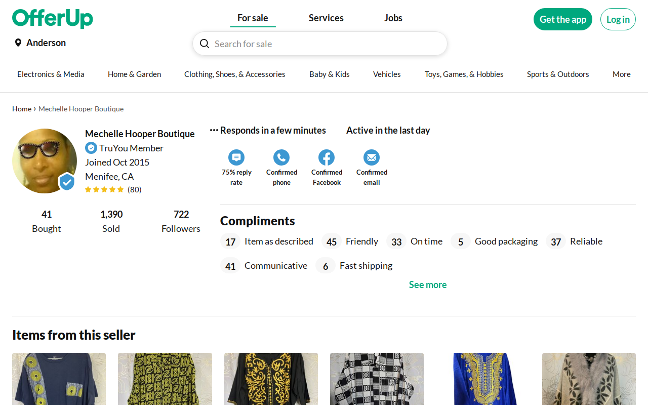 Thank You Thrift Store website preview