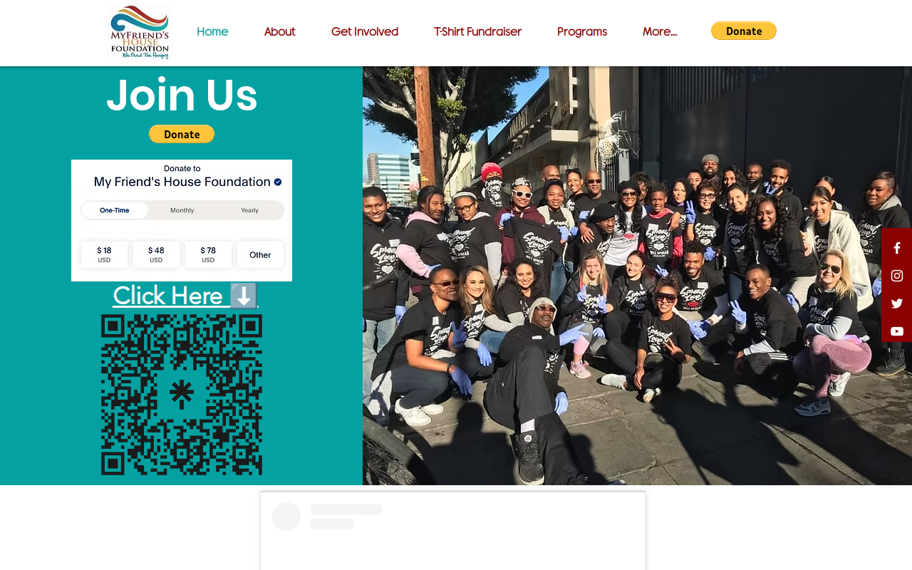 My Friend's House Foundation website preview