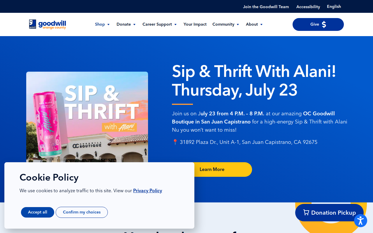 Goodwill of Orange County website preview