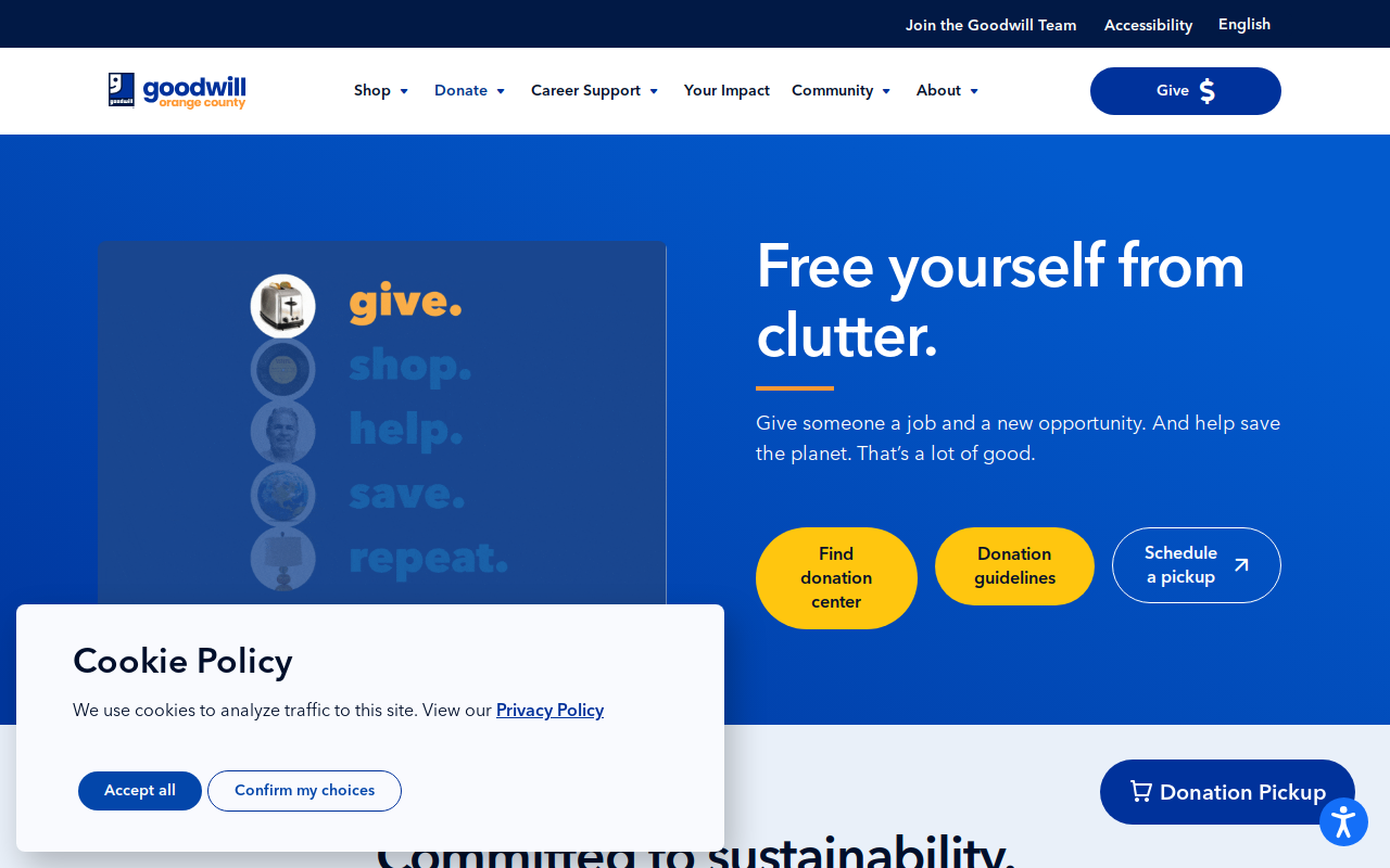 Goodwill Donation Center website preview