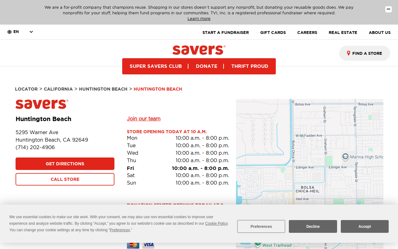 Savers website preview