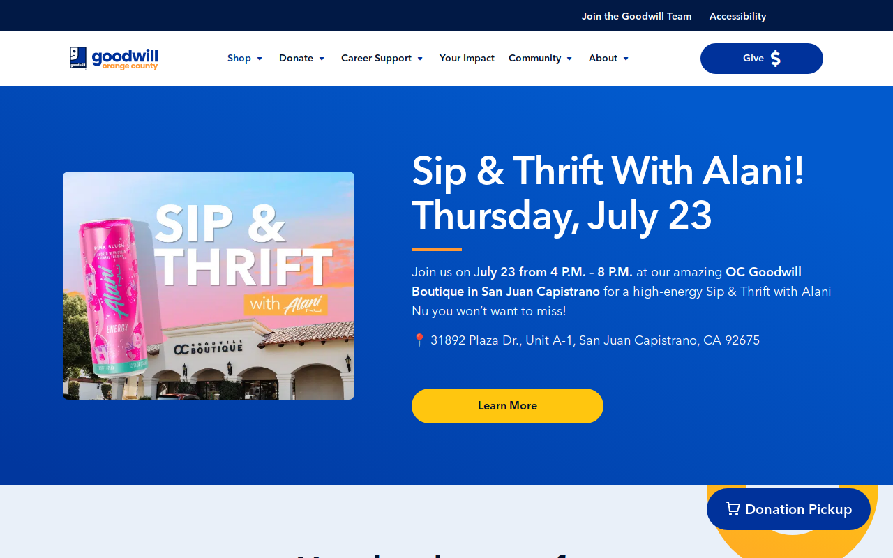 Goodwill of Orange County website preview