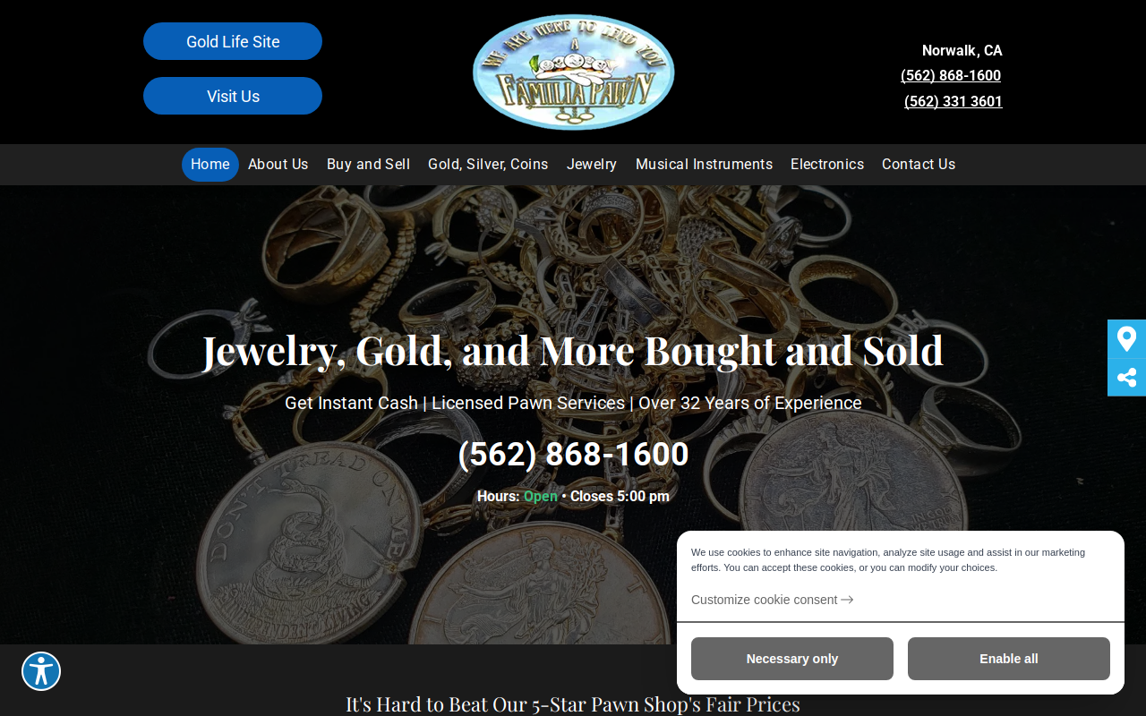 Familia Pawn website preview