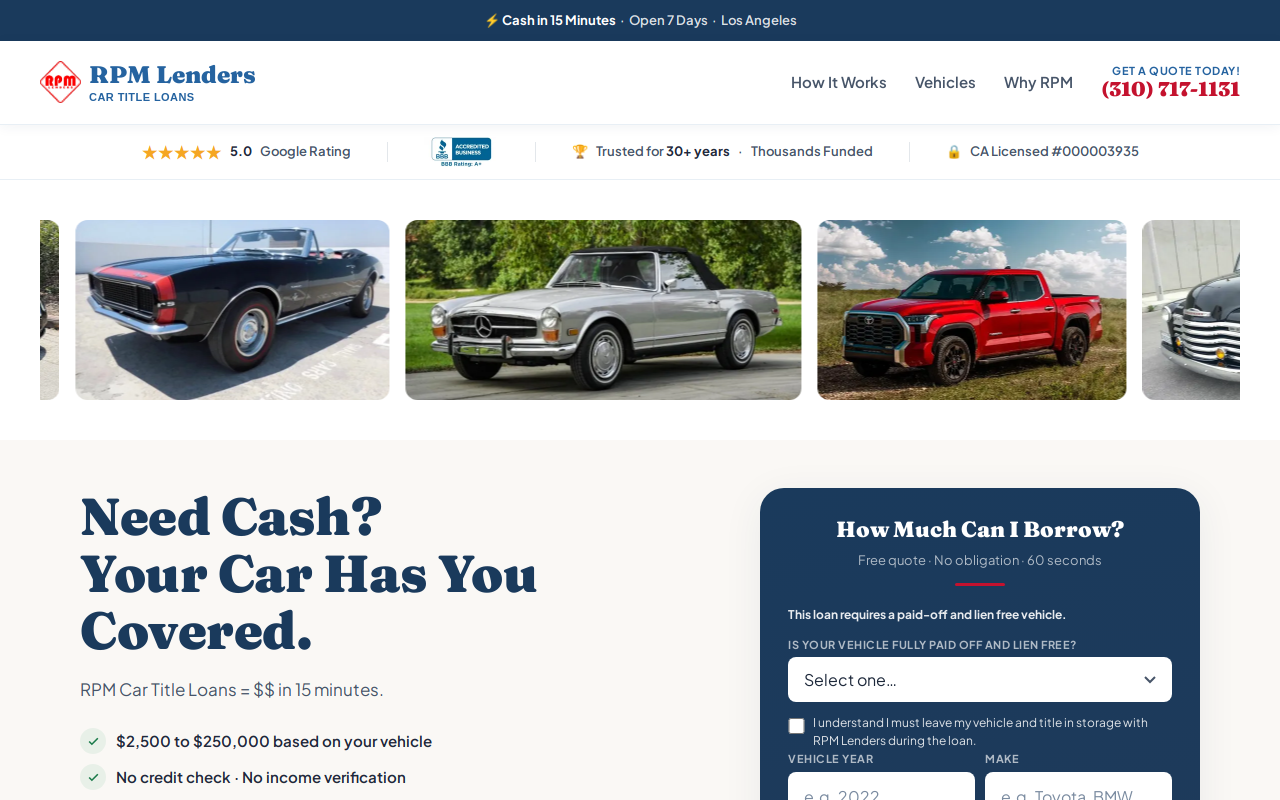Auto Pawn website preview