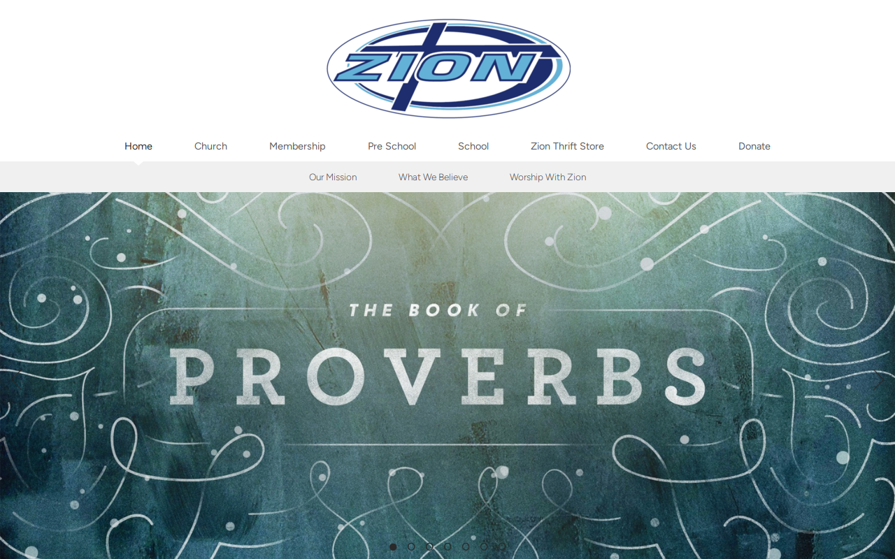 Zion Thrift Store website preview