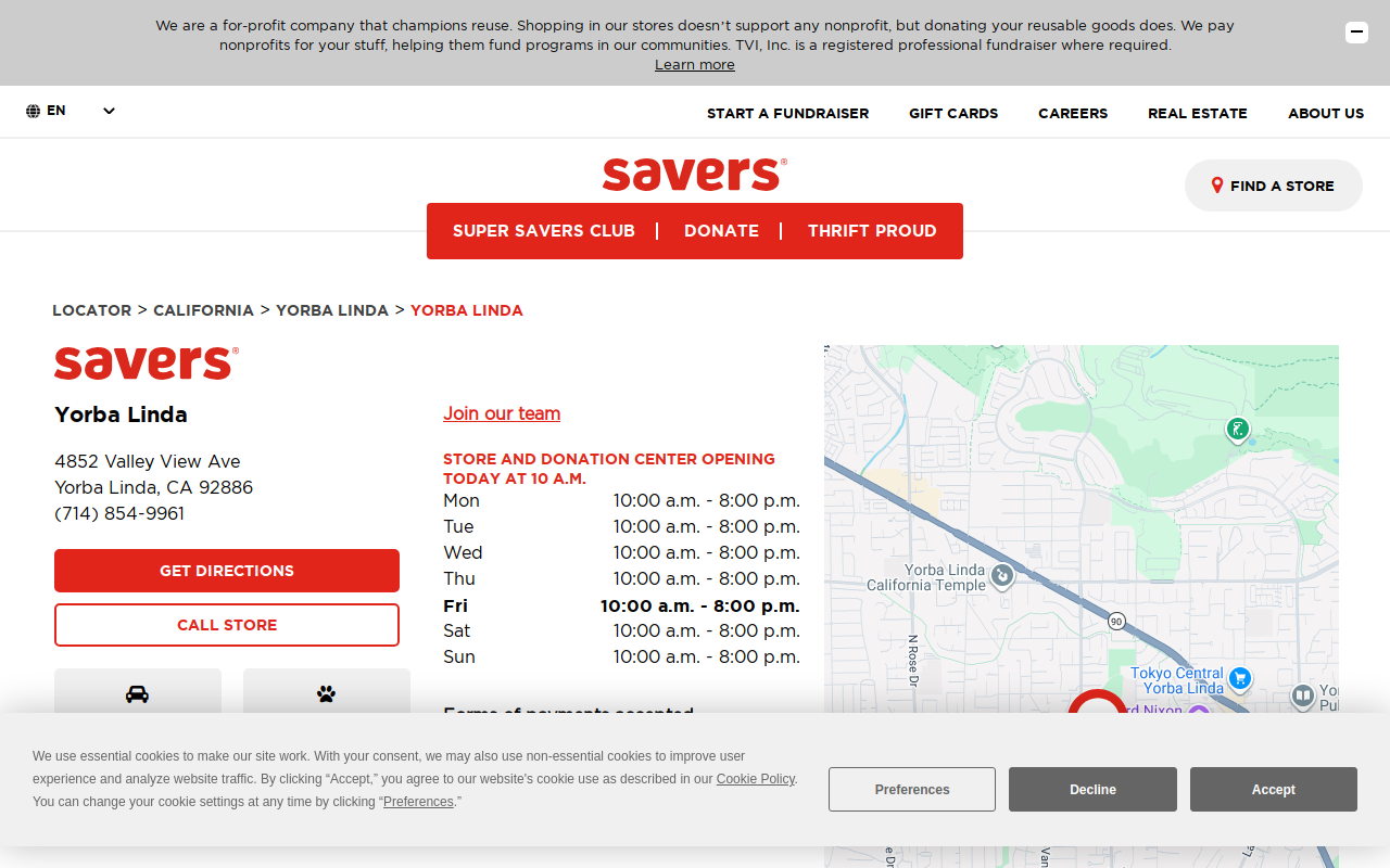 Savers website preview