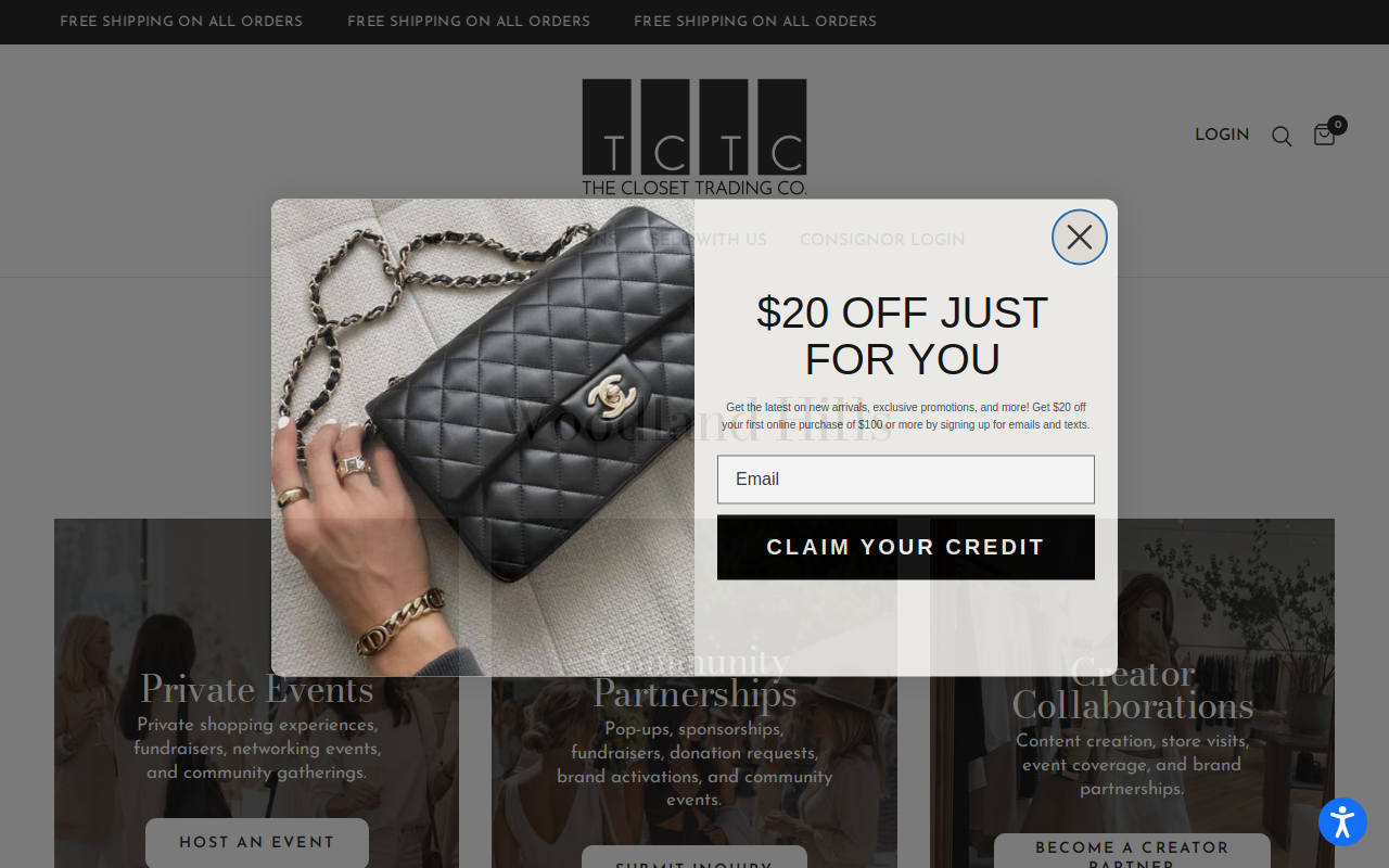 The Closet Trading Company website preview