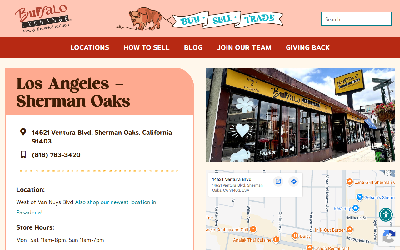 Buffalo Exchange website preview
