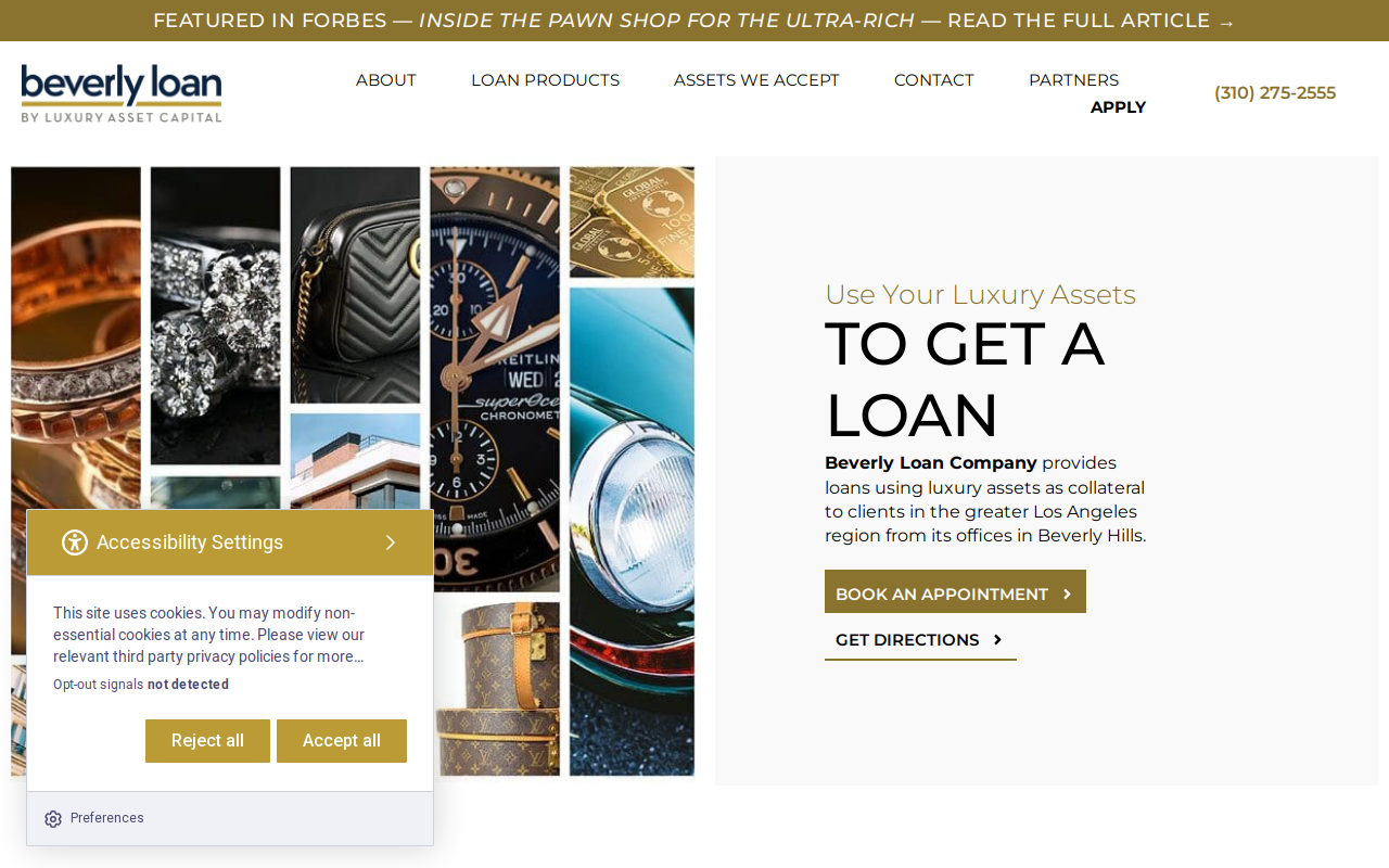 Exclusive Loan of Beverly Hills website preview