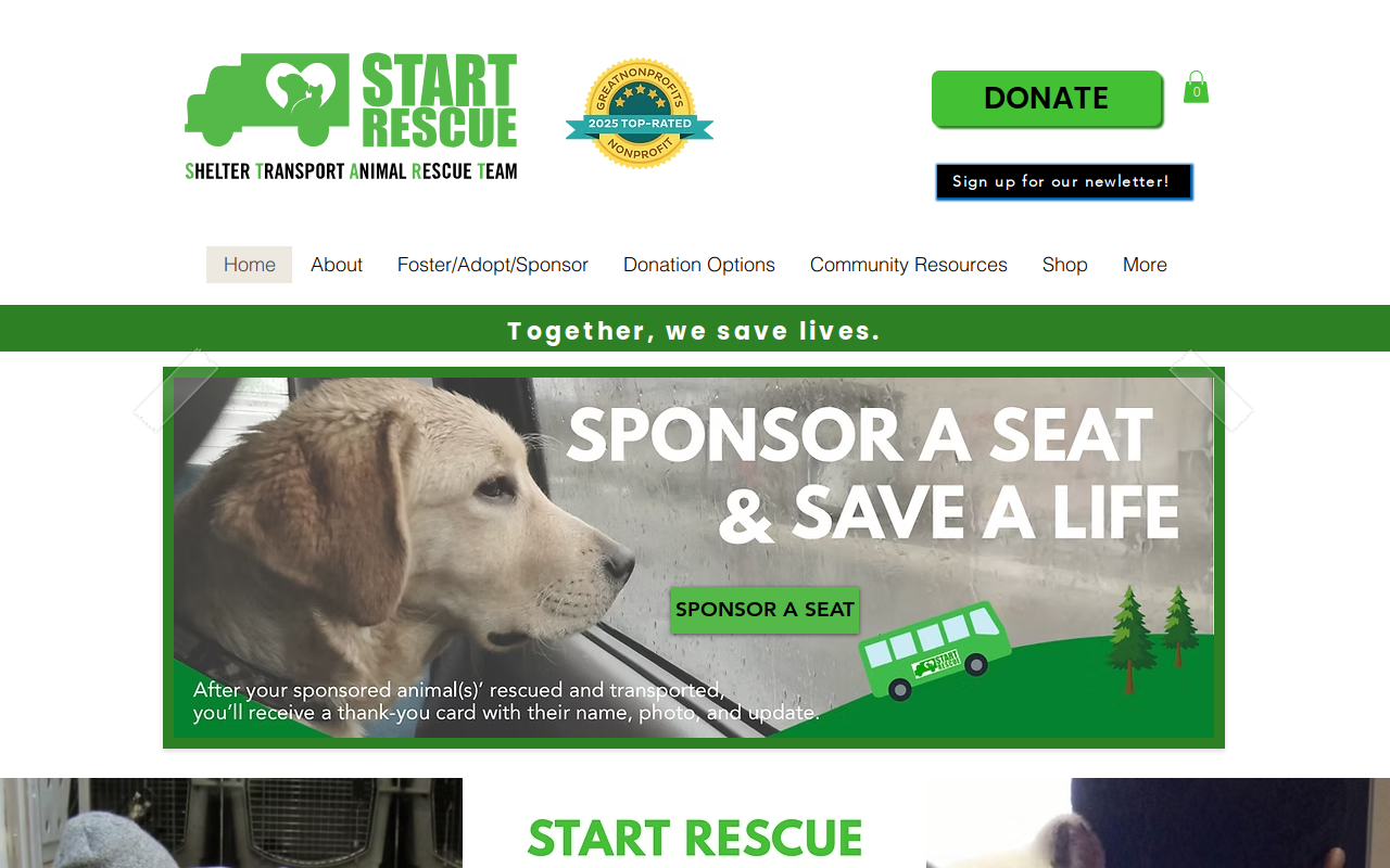 START Rescue Resale Store website preview