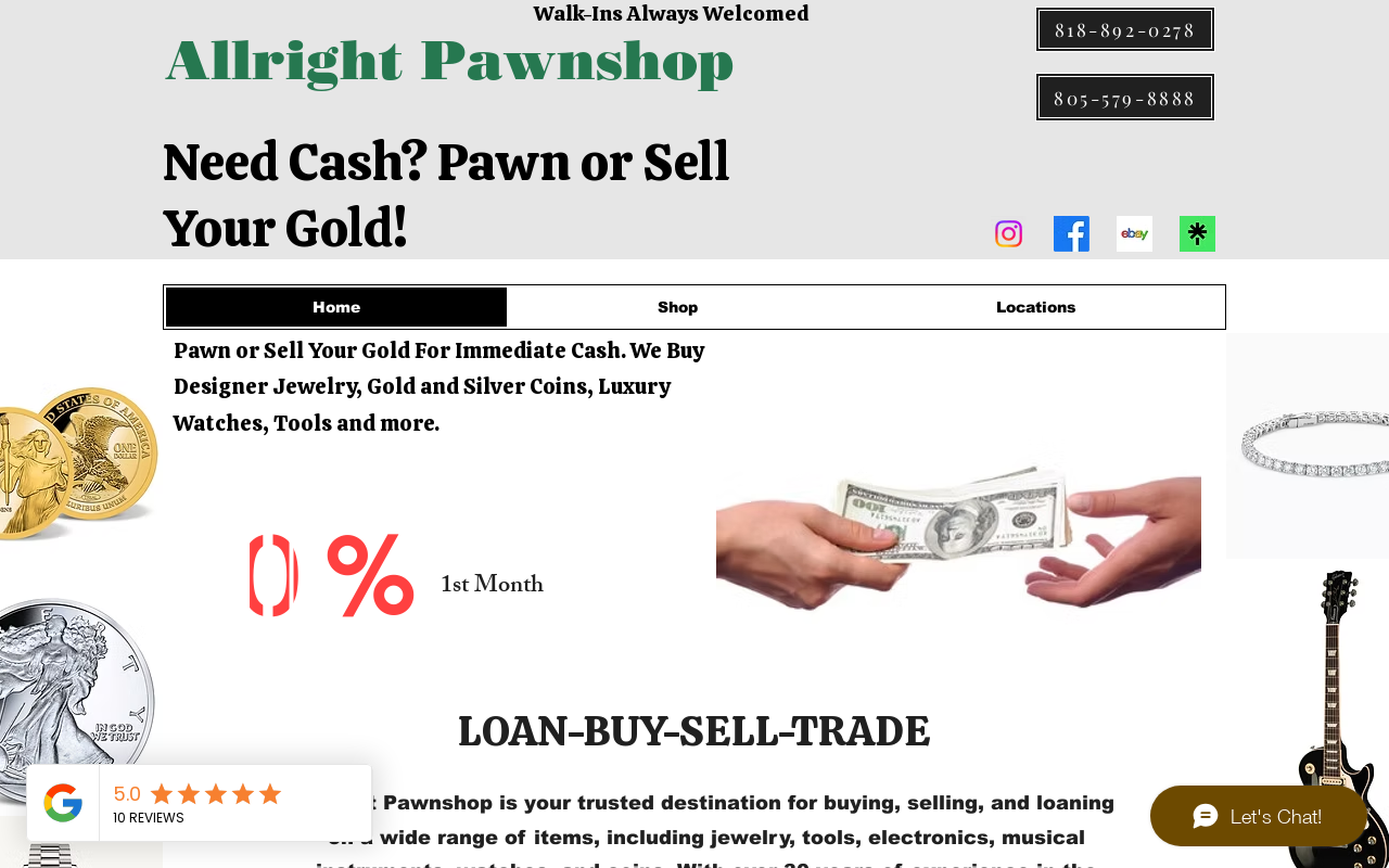 Allright PawnShop website preview
