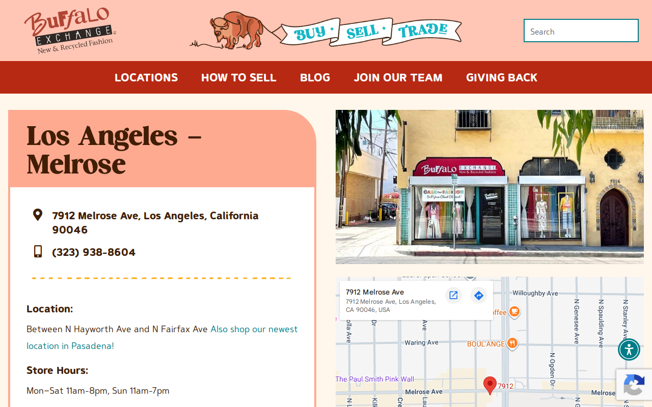 Buffalo Exchange website preview